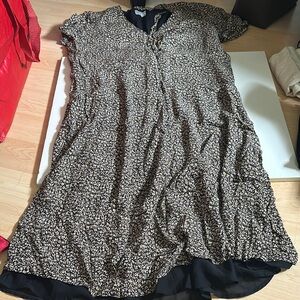 Floral Black and White Dress